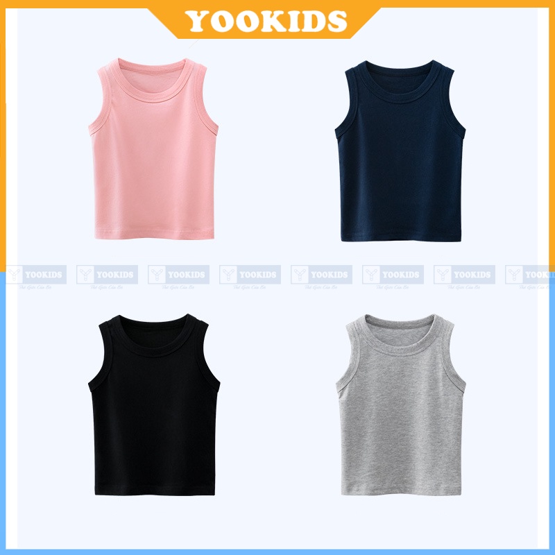 Áo ba lỗ trơn cho bé trai bé gái chất thun lạnh loại 1 YOOKIDS thấm hút mồ hôi cực tốt siêu mát cho bé 1 2 3 4  tuổi