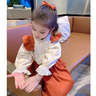 Bộ Đầm Công Chúa 2 Món Phong Cách Phương Tây Thời Trang Mùa Thu Cho Bé Gái 2021