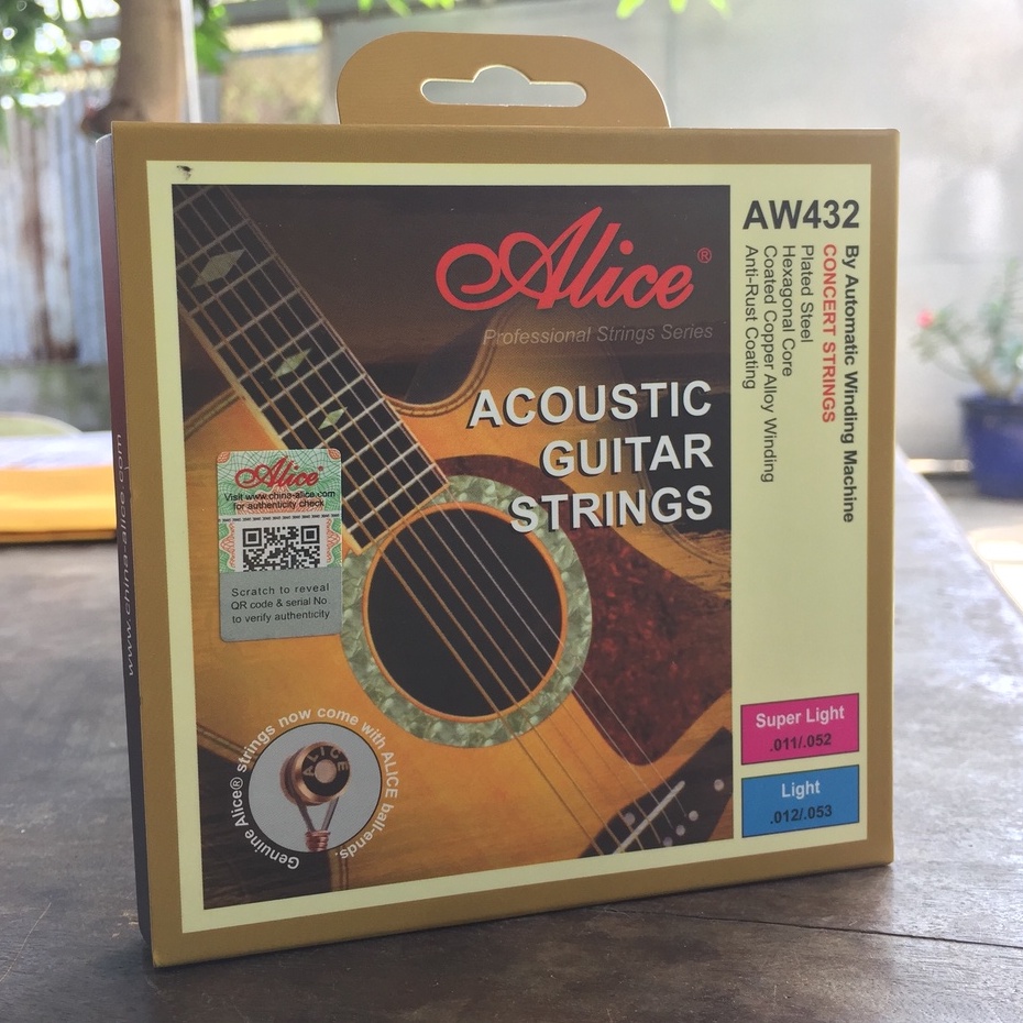 Dây đàn Guitar Acoustic AW432 SL - Bộ 6 dây đàn Alice Có chốt khắc chính hãng