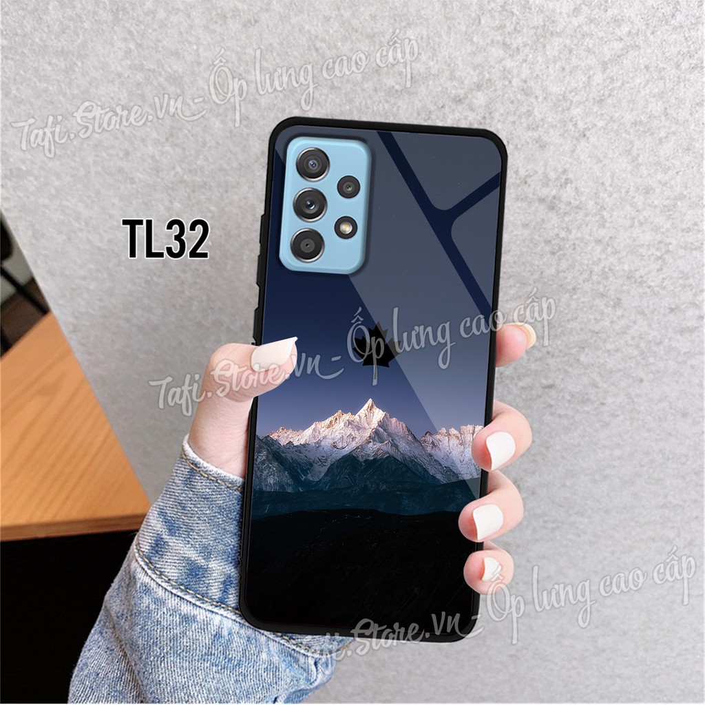 Ốp lưng Kính viền dẻo Samsung A32/A52/A72 (4G) hình màu loang Mojito in họa tiết Iphone, lá phong cao cấp, sang trọng.