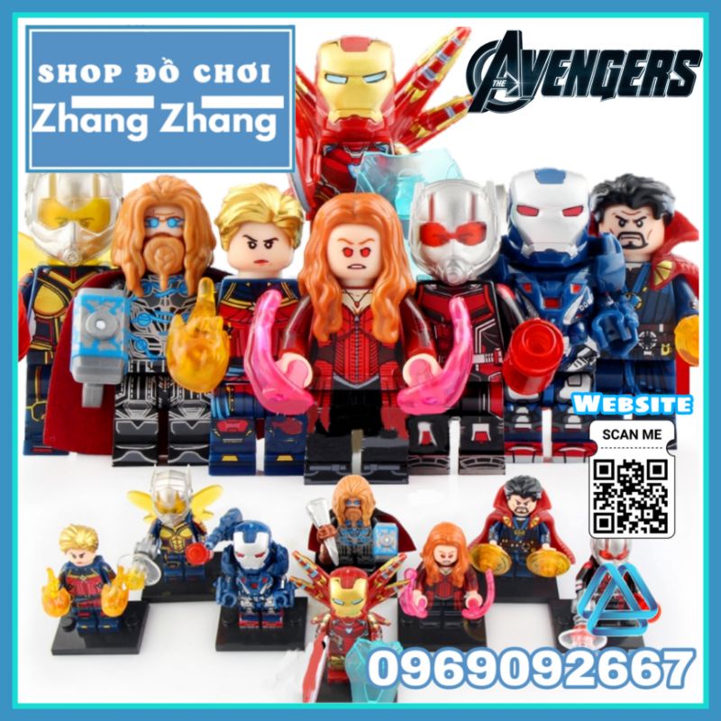 Đồ chơi Xếp hình người sắt Iron Man gồm Thor - Captain Marvel - Wasp Ant man - Dr Strage War Machine Minifigures Wm6063