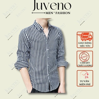 Áo Somi Kẻ Sọc Juveno, 💘HÀNG CAO CẤP💘Chất lụa Mềm Mịn, Phong Cách Hàn Quốc, Đủ Size 45-85Kg