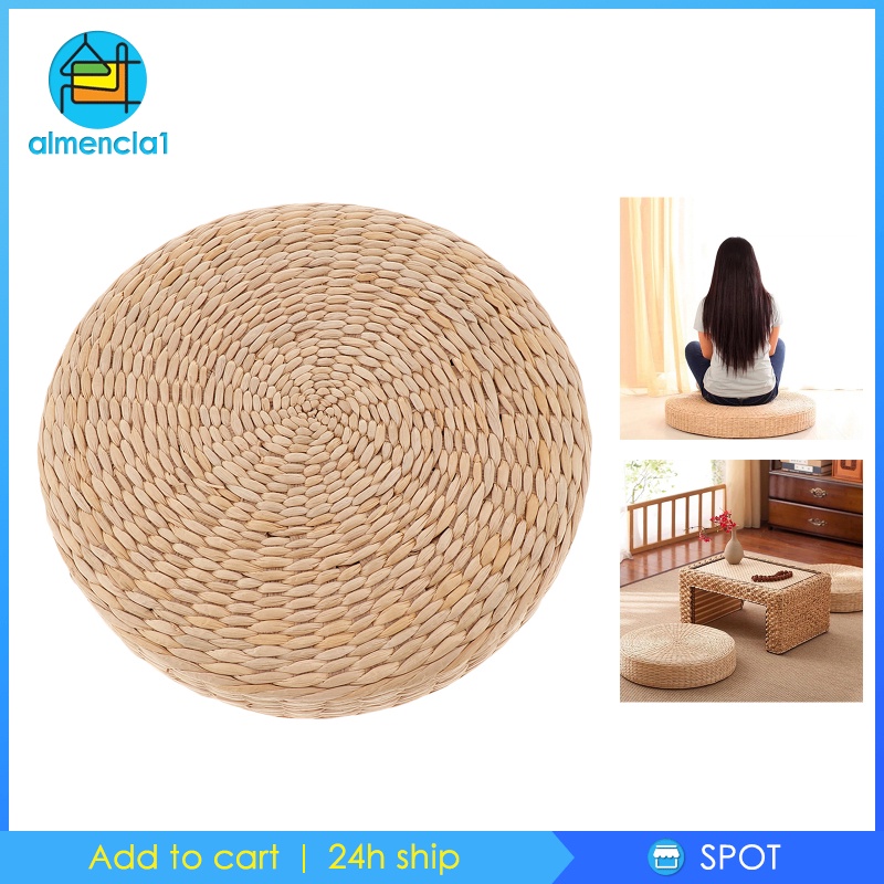 [ALMENCLA1] Round Straw Woven Tatami Cushion Floor Pouf Meditation Seat Mat