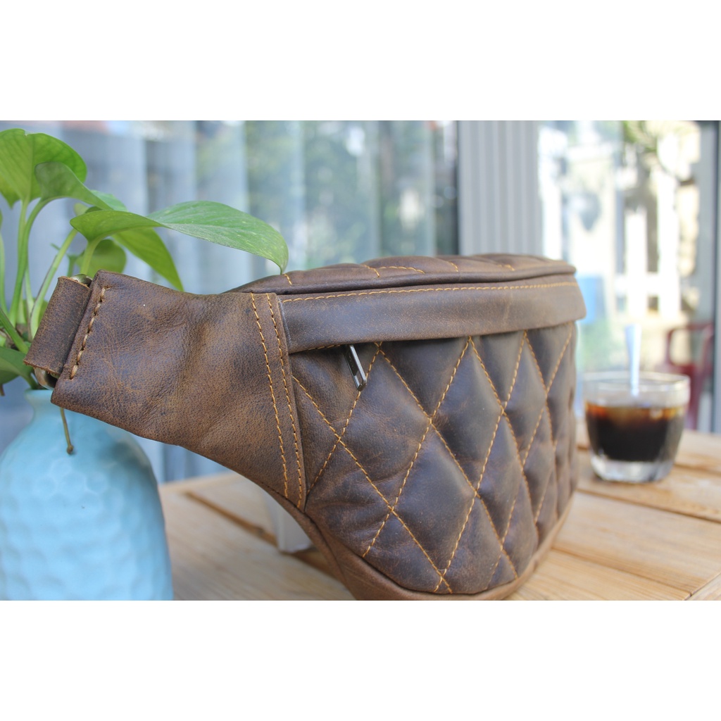 Túi đeo chéo Biker Da bò thật Thời trang cho Nam