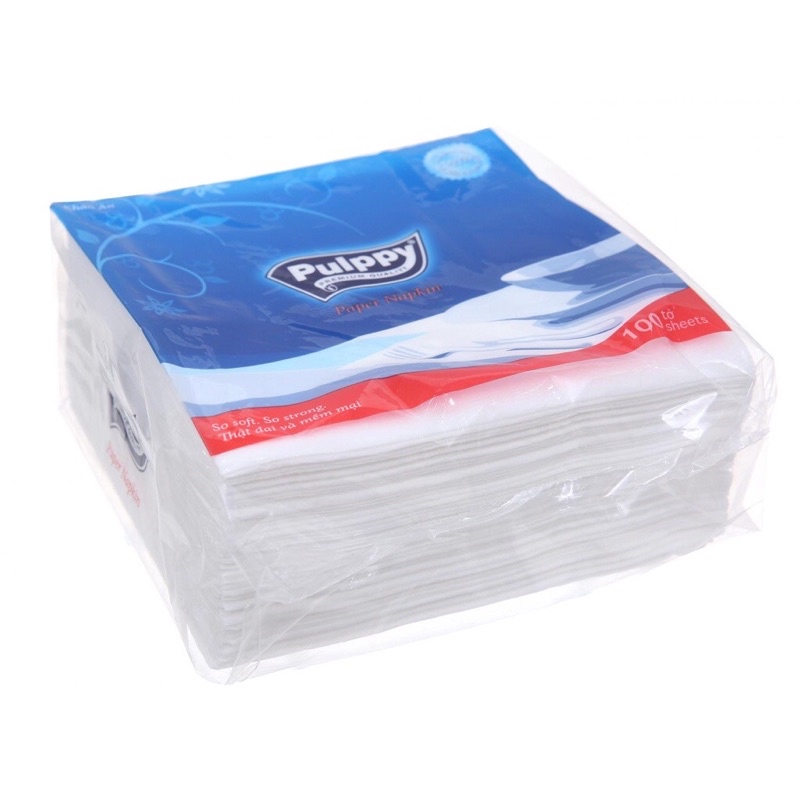 [HCM] Chuyên sỉ 1 thùng 40 gói khăn giấy vuông Pulppy cao cấp khổ lớn (100 tờ /gói),khăn giấy ăn,khăn giấy vệ sinh
