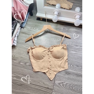 Áo 2 dây có mút vạt nhọn croptop - B0U