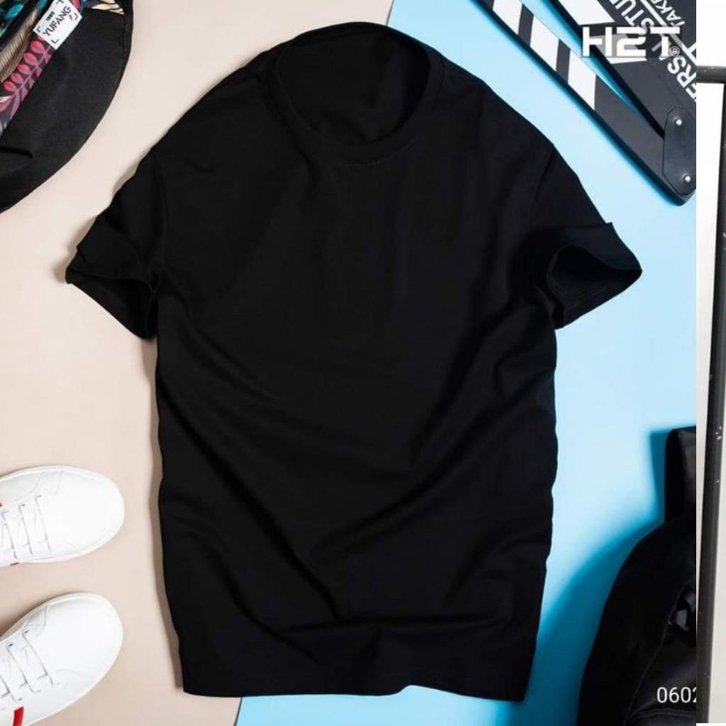 Áo thun trơn nam, nữ cổ tròn, chất Cotton mềm mịn- màu đen