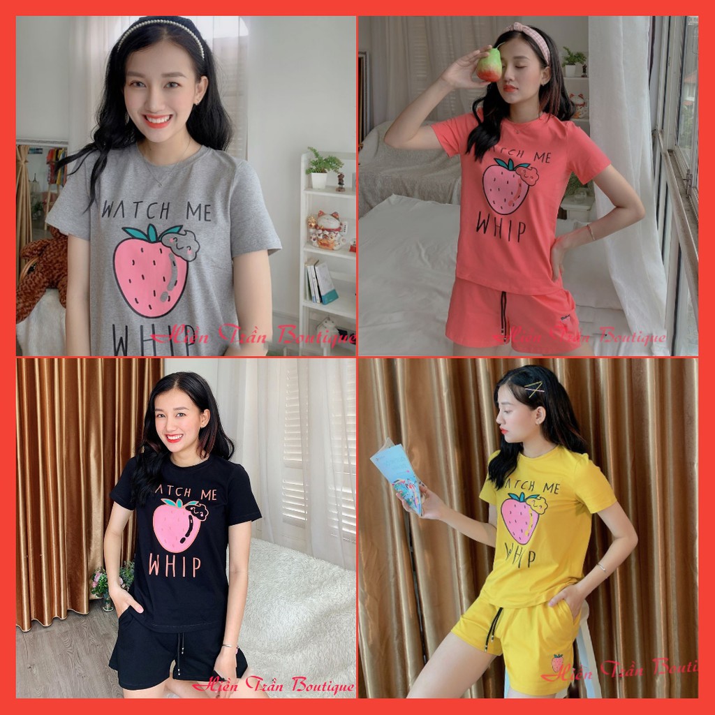 [100% Cotton] Bộ đồ dâu tây siêu mát, thấm mồ hôi cực tốt | BigBuy360 - bigbuy360.vn