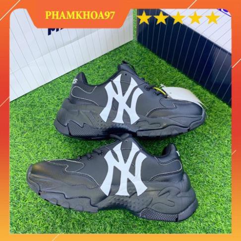 Giày thể thao nam nữ đế cao NY đen chữ trắng,Giày 𝐌𝐋𝐁 Đen NY Trắng