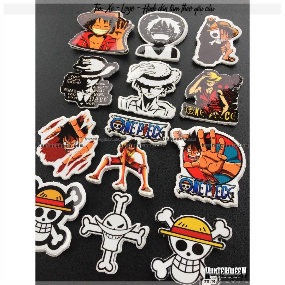 Bán lẻ hình dán Monkey D. Luffy. Decal Sticker chống nước. One piece Mũ Rơm