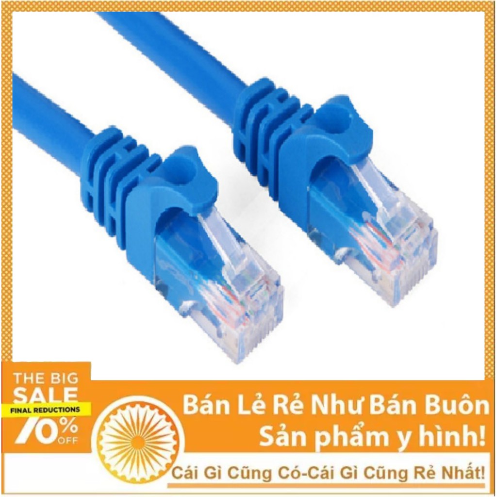 Dây mạng 2 mét bấm sẵn 2 đầu màu xanh