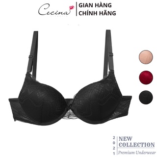 Áo lót 𝐂𝐄𝐂𝐈𝐍𝐀 nâng ngực thiết kế vải ren cúp 3/4, dây áo điều chỉnh linh hoạt - CBR012