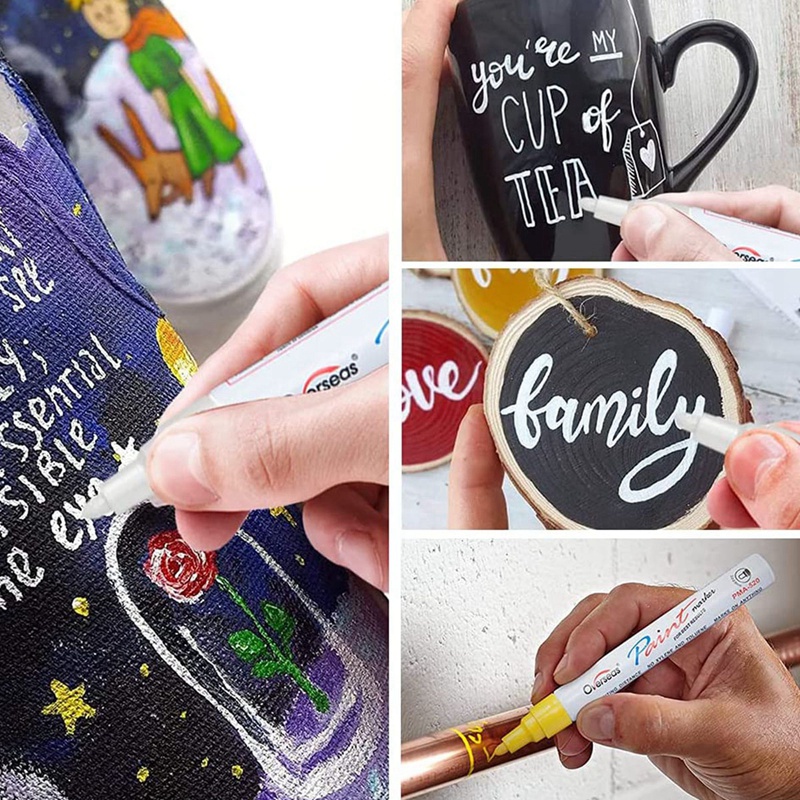 Bút Đánh Dấu 5 Màu Vĩnh Viễn Đầu Trung Bình Khô Nhanh Chống Nước