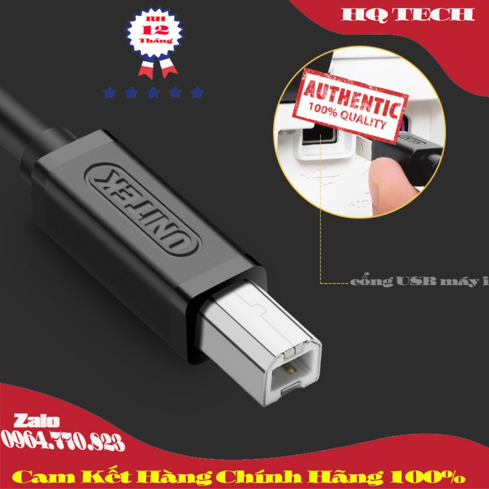 CÁP MÁY IN TỐC ĐỘ CAO 480Mbps USB 2.0 DÀI 5 MÉT HÀNG CHÍNH HÃNG UNITEK YC421