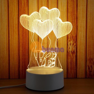 Đèn ngủ, đèn trang trí, Led 3D trái tim