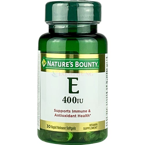 Viên uống Nature's Bounty Vitamin E 400IU hỗ trợ làm đẹp da (30 viên)