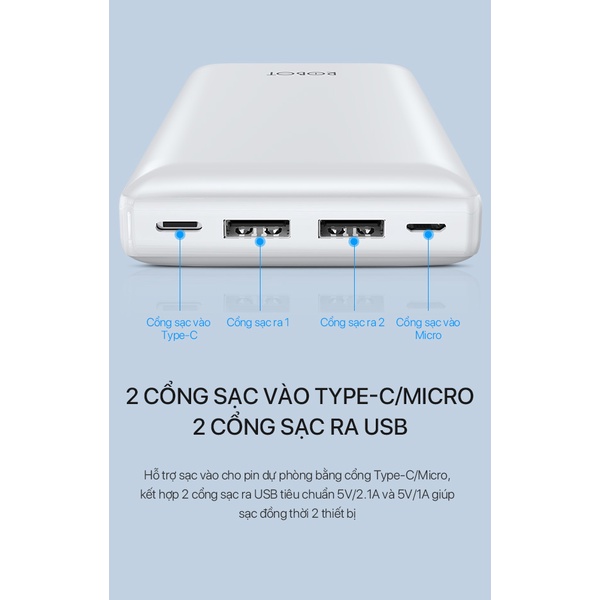 Sạc dự phòng Romoss sense  6 20000mah chinh hãng nhâp  khẩu dung lương cao