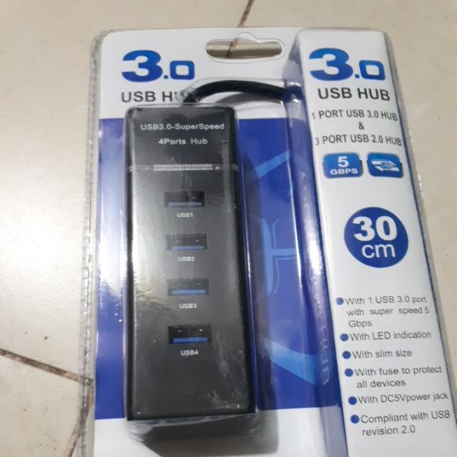 Hub chia cổng USB có công tắc chính hãng, Loại 4 cổng cắm USB / Hub chia 4 Cổng USB 3.0, hàng chính hãng,bảo hành dài