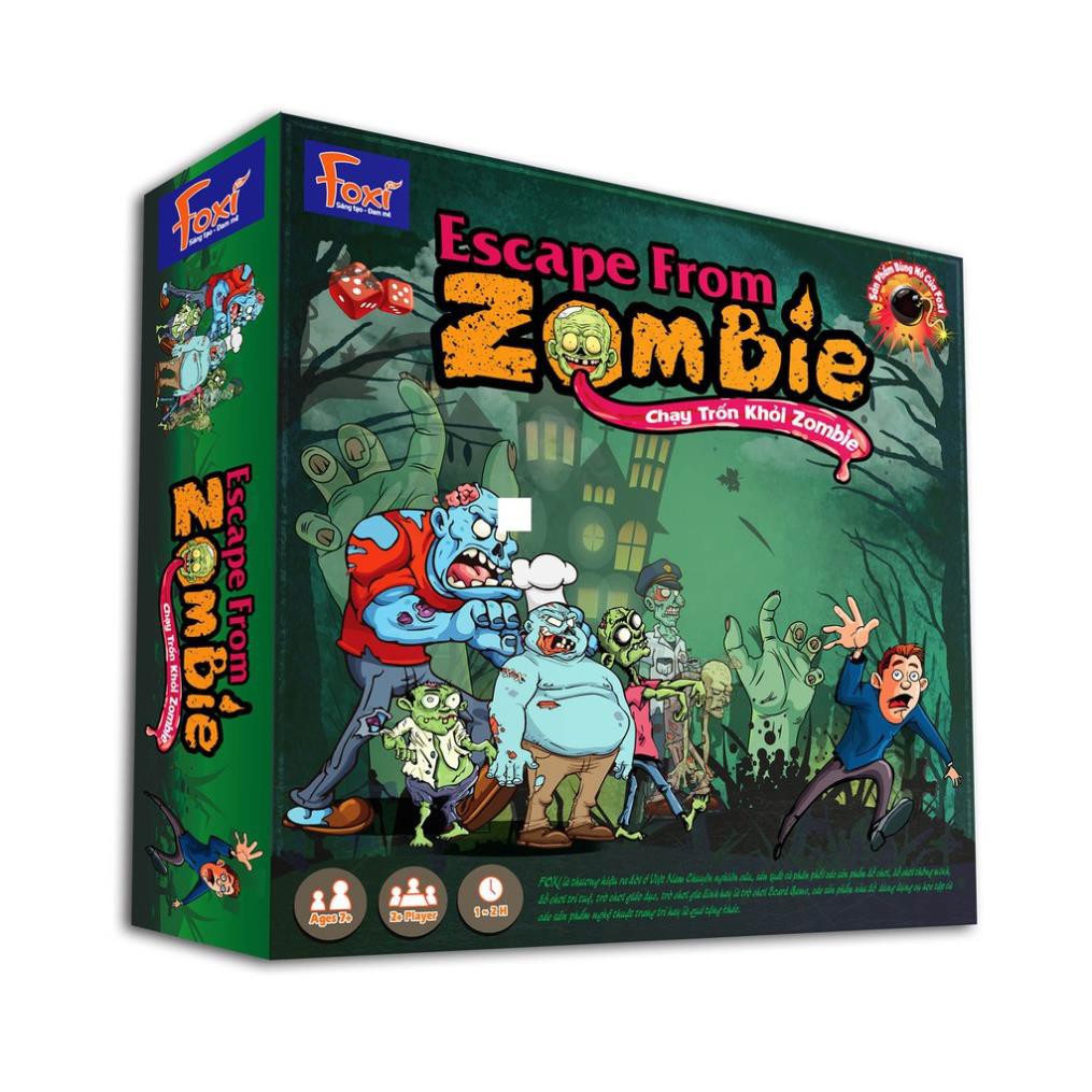 Board game-Escape From Zombie-đi tìm kho báu Foxi-đồ chơi trẻ em-vừa chạy trốn Zombie vừa vui