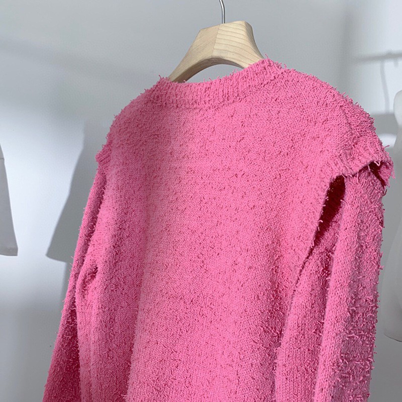 Rose blackpink Áo Khoác Cardigan Dệt Kim Tay Dài In Chữ Blackpink Thời Trang Cho Nữ