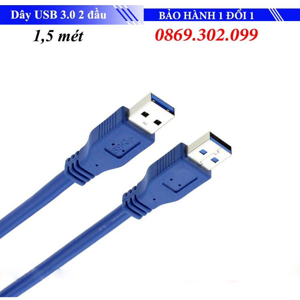 Dây USB 3.0 có 2 đầu đực dài 1,5m