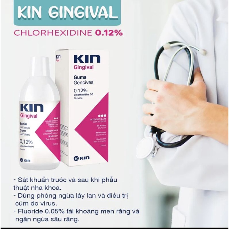 Nước súc miệng Kin Gingival ngăn ngừa viêm nướu 250ml