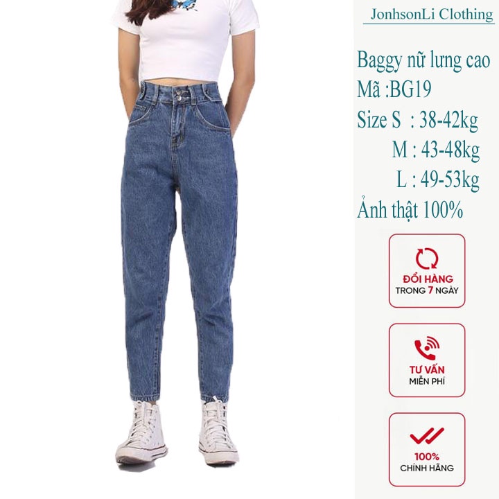 Quần baggy jean nữ cao cấp, lưng cao,màu đen cắt rách, quần jean nữ  LB20078 JL JohnsonLi