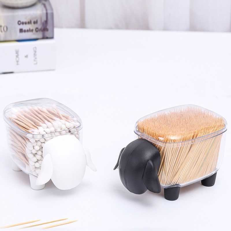 Hộp Đựng Tăm Bông / Tăm Xỉa Răng Hình Cừu Hoạt Hình 3D Để Bàn Trang Trí YKDJP5