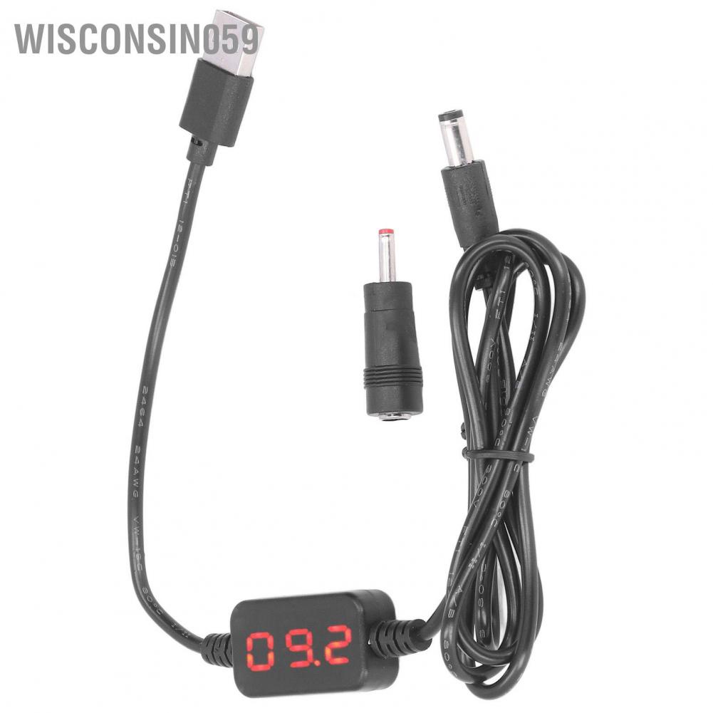 Wisconsin059 USB Boost Converter Cable Digital Display Mobile Power Boosts Module for Bank Charger