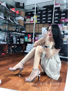 Sandal quai mảnh gót trụ 7p