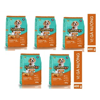 5 gói Thức ăn cho chó trưởng thành Ganador vị gà nướng Adult Roasted Chicken Flavor 400gram/gói