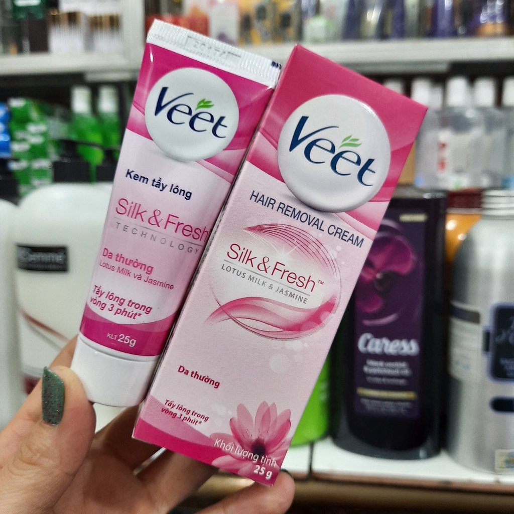 Kem Tẩy Lông Cho Da Thường Veet Silk &amp; Fresh Tuýp (25g)