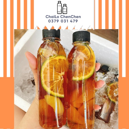 COMBO 33 CÁI CHAI TRÒN 330ML ĐỰNG TRÀ SỮA, NƯỚC ÉP
