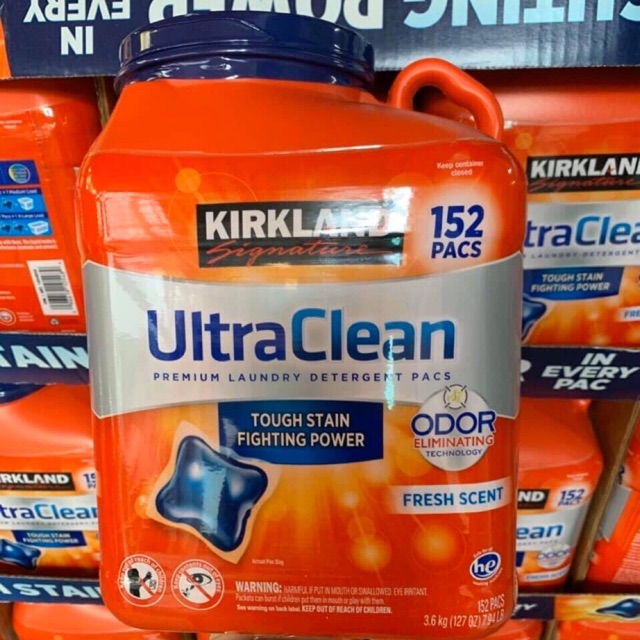 Thùng viên giặt quần áo Kirkland Signature Ultra Clean 152 viên