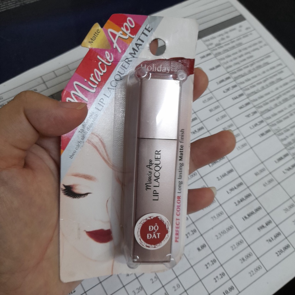 (thanh lý) Son kem lì Miracle Apo Lip Lacquer Matte 3ml