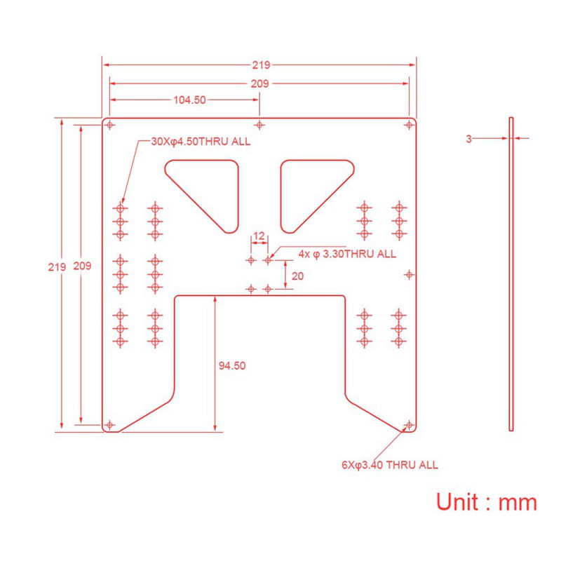 Phụ Kiện Tấm Nhôm In 3d Z Axis Prusa I3 Anet A8