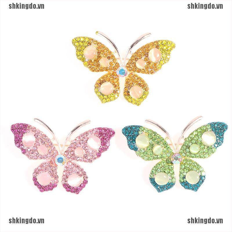 Trâm Cài Áo Hình Bướm Đính Đá Sang Trọng 1 Cái