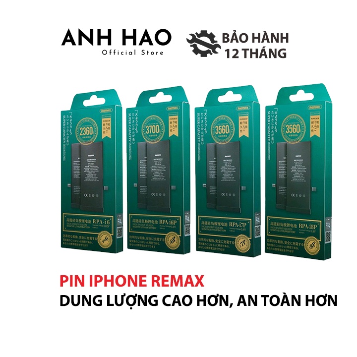 Pin iP Remax dung lượng cao cho các dòng iP - Pin chính hãng - Pin Chuẩn