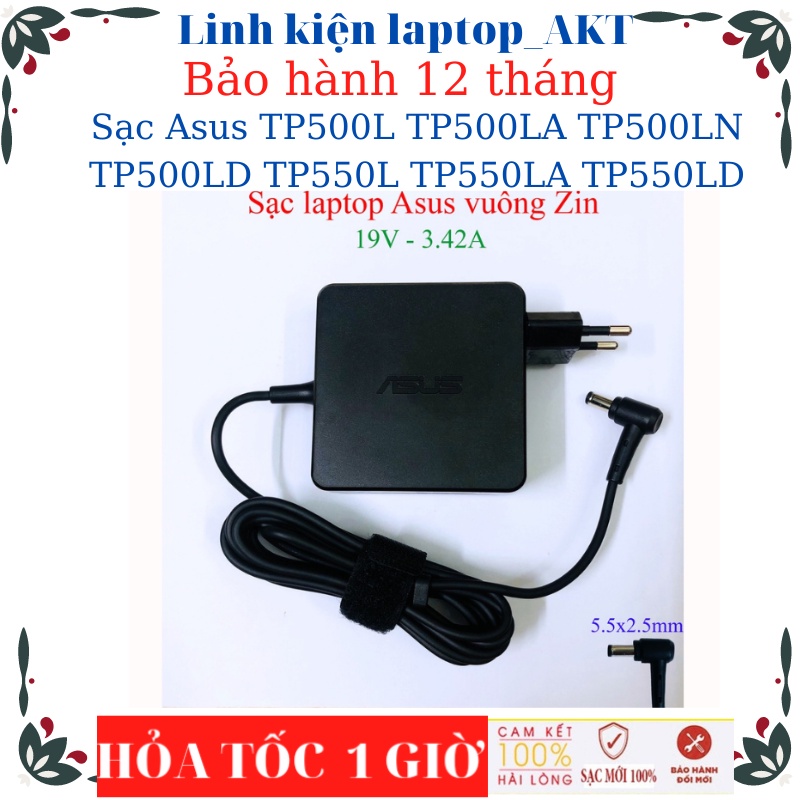 Sạc laptop Asus TP500L TP500LA TP500LN TP500LD TP550L TP550LA TP550LD-Sạc Asus 19v-2.37A/3.42A-45W/65W vuông, chữ nhật