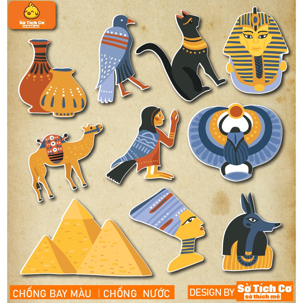 Ai Cập dán điện thoại, laptop, mũ bảo hiểm, guitar, vali MSP: T10