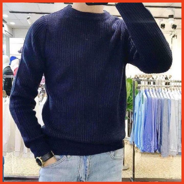 Áo Len Nam Cổ Tròn Đẹp Tay Dài Dệt Kim Cao Cấp Phong Cách Trẻ Trung Hàn Quốc Size Từ 42 - 78kg