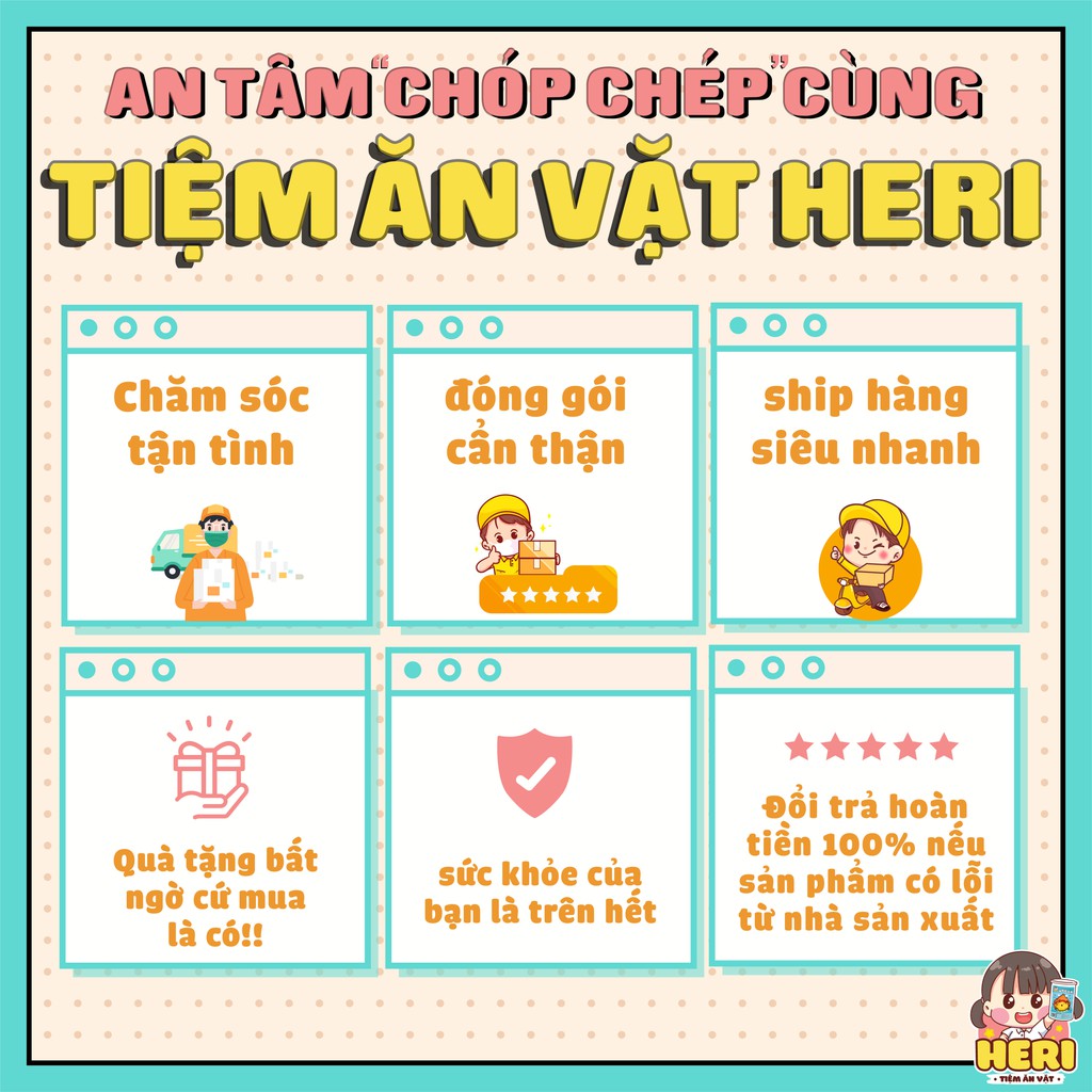 Mực cán tẩm gia vị 200g ăn vặt Heri siêu ngon, giá rẻ | BigBuy360 - bigbuy360.vn