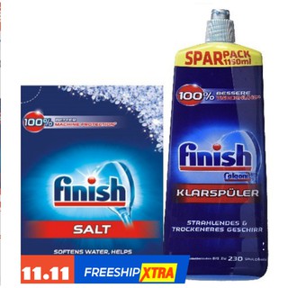 Combo Muối rửa bát Finish 1.5kg+Nước làm bóng finish 1150ml -