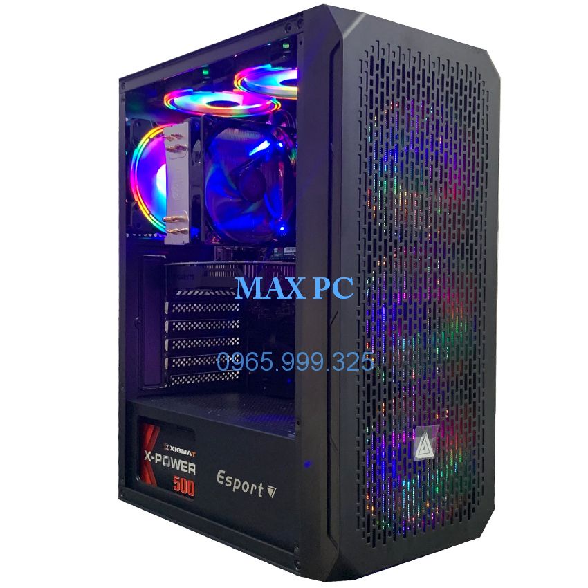 Máy tính chơi game thiết kế đồ họa MAX PC CPU core i5 10400F, Ram 16GB,SSD M2 256GB, HDD 500GB Card 1050TI + Qùa tặng