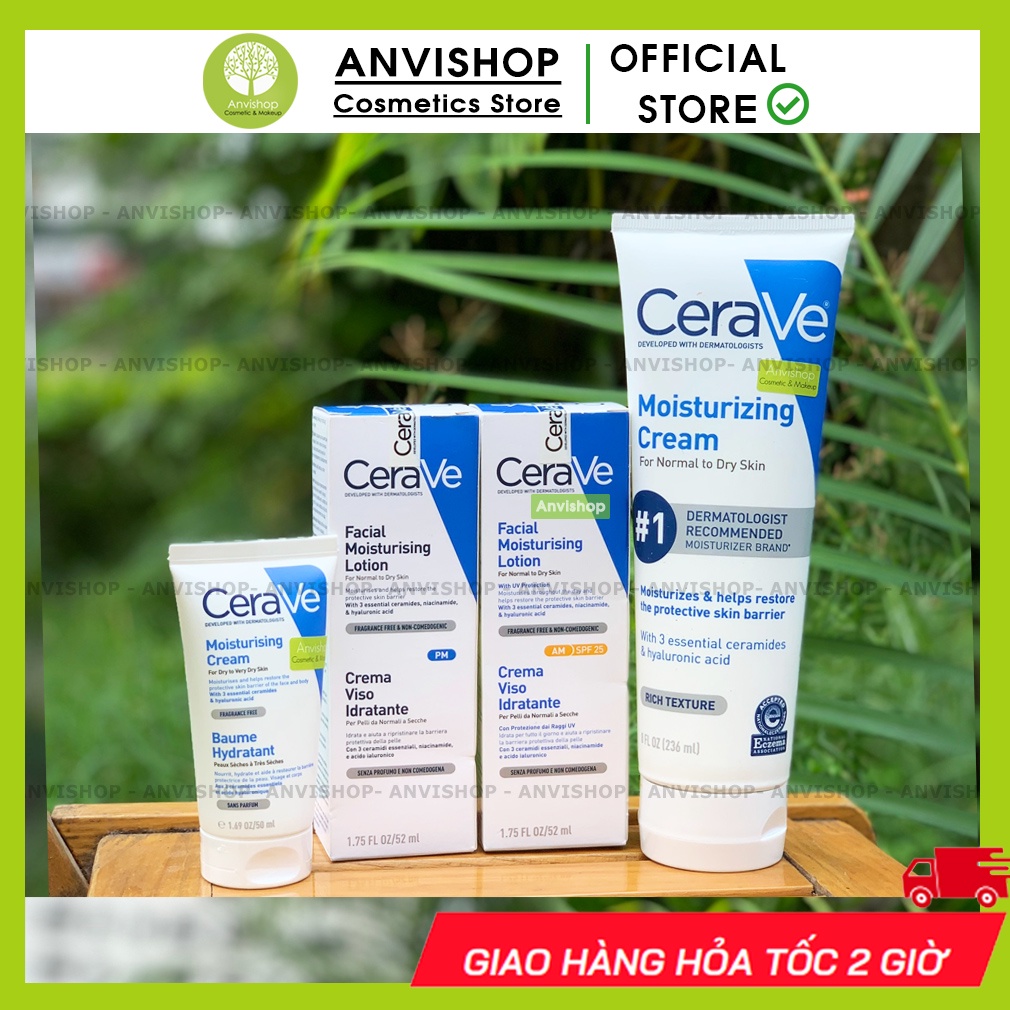 Kem dưỡng CeraVe Facial Moisturizing Lotion PM 4% Niacinamide Cerave PM AM ANVISHOP