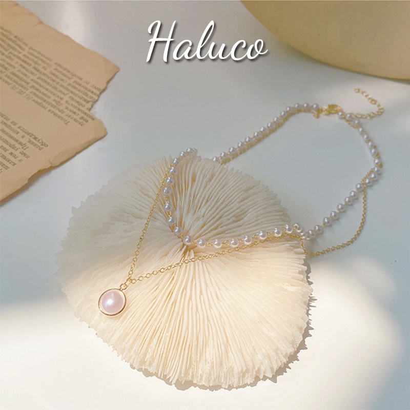 Dây chuyền mặt tròn họa tiết 2 lớp thời trang Bohemian Haluco.accessories VC06