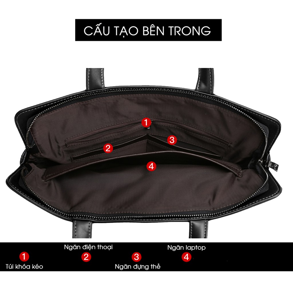 Cặp túi laptop/tài liệu cao cấp TMOOS, phong cách doanh nhân (EP10)