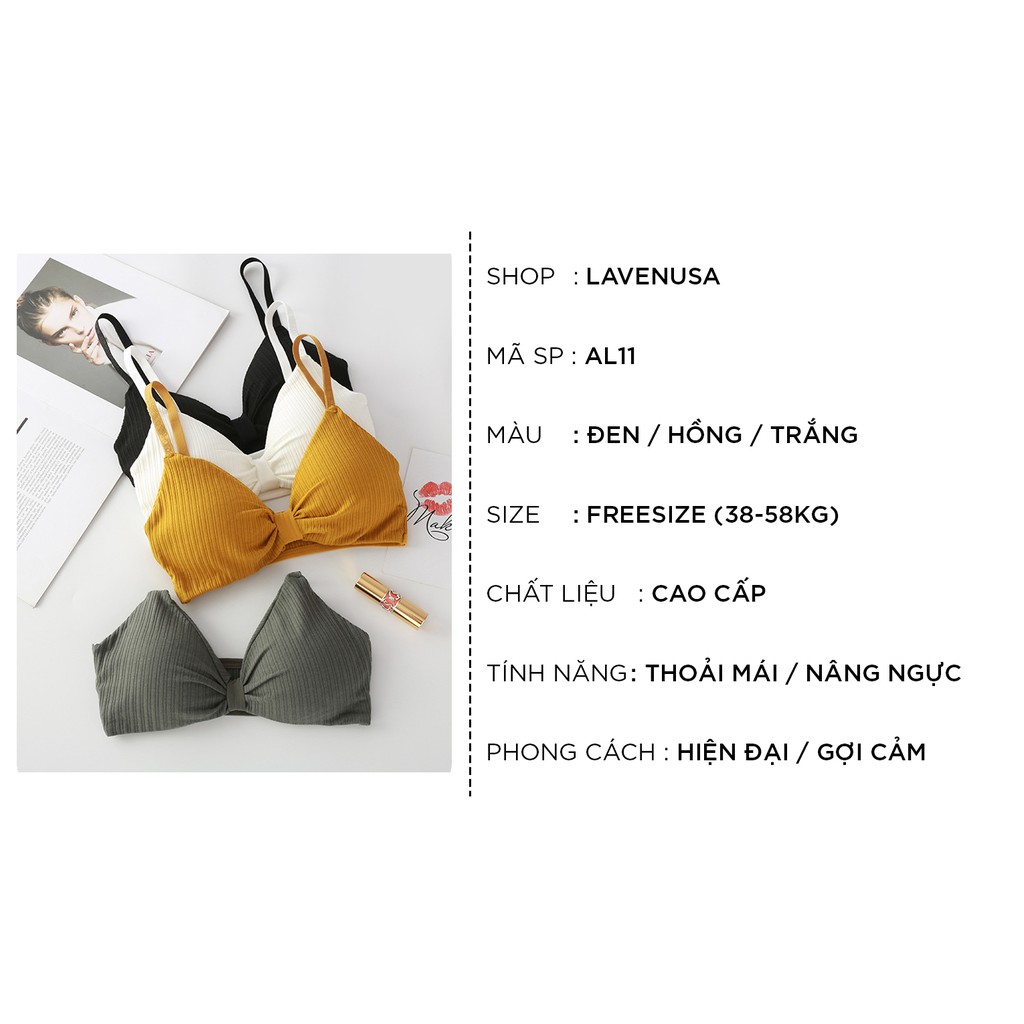 Áo bra nữ nâng ngực cao cấp 2 dây đẹp cá tính gợi cảm thoải mái LAVENUSA AL11