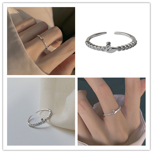 Nhẫn Hở Tùy Chỉnh Hình Thiên Nga Đơn Giản Thanh Lịch Cho Nữ
