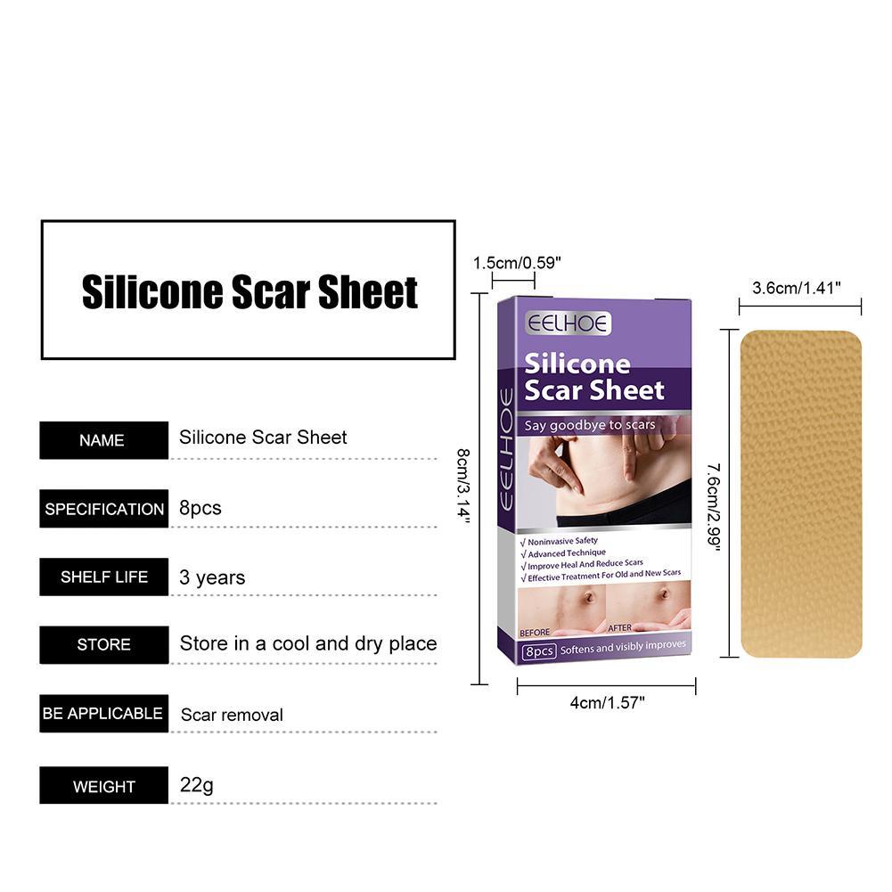 Bộ 8 Miếng Dán Silicone Hỗ trợ giảm sẹo Làm Sáng Tông Màu Da Q2T4